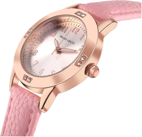 Vista 4 de TUOTISI Girls Watches Ladies Watch for Gift Students Watches for Girls Ages 11-15 Simple Japanese Movement Casual Leather Band Watches for Ladies