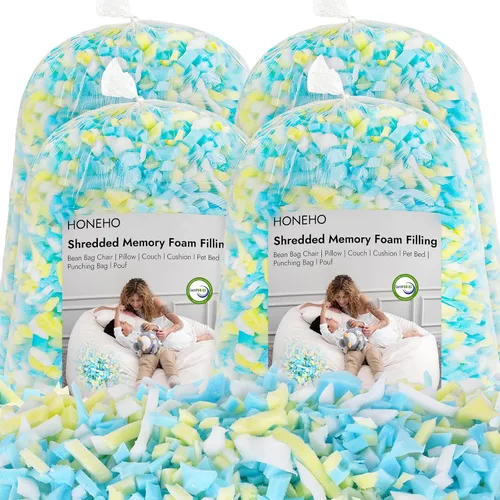 Vista 12 de Relleno de Espuma Viscoelástica con Gel Triturado de 1.13 kg, Relleno Cómodo y Suave para Silla de Puf, Relleno de Espuma Viscoelástica