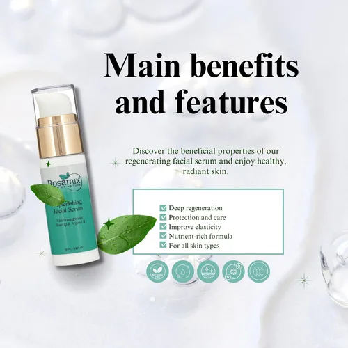 Vista 9 de Suero facial regenerador prémium con vitamina E y antioxidantes, el mejor cuidado facial antienvejecimiento e hidratante para todo