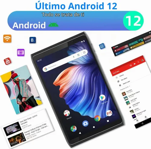 Vista 3 de Tablet Android 8 pulgadas, Tableta Android 12.0 de 32GB de almacenamiento con expansión SD de 1024GB, PC de tabletas, procesador Quad-core 2GB RAM