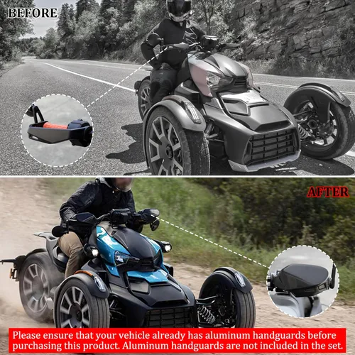 Vista 3 de SAUTVS Protector de manillar negro, deflector de viento para Can Am Ryker, kit de deflector de aire de plástico para Can-Am Ryker 600 900