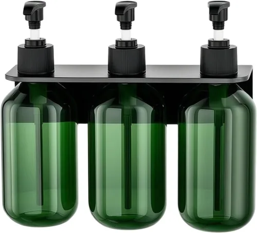 Vista 4 de Dispensador de jabón de ducha recargable Set 500ML con estante de pared