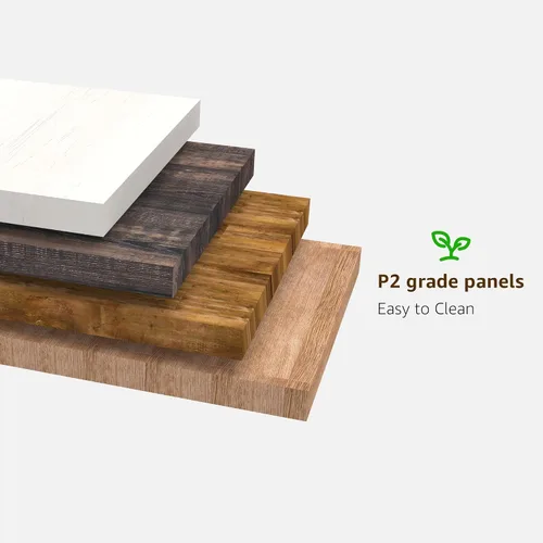 Vista 14 de OKD Mesa de café de 48" moderna estilo casa de campo, mesa de madera para sala de estar con cajón de almacenamiento oculto, mesas centrales