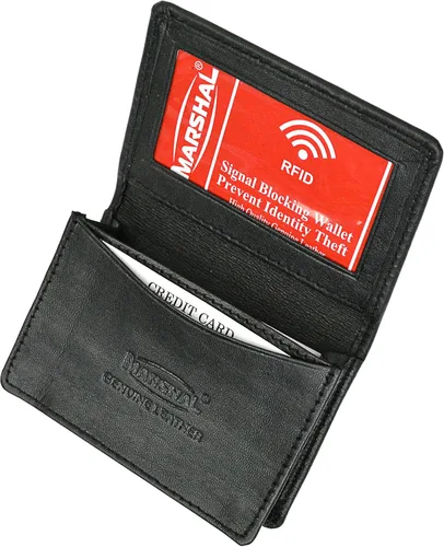 Vista 2 de Marshal Tarjetero de cuero RFID extensible para hombres y mujeres