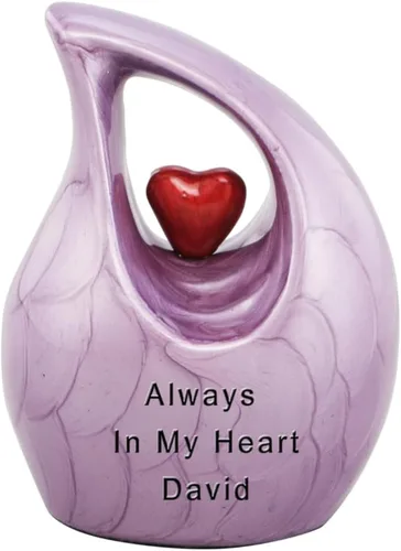 Vista 46 de Urna de cremación Heart of Love para cenizas humanas - Hermosa urna conmemorativa ERN para adultos - ERN decorativa para seres queridos - Urna Negro