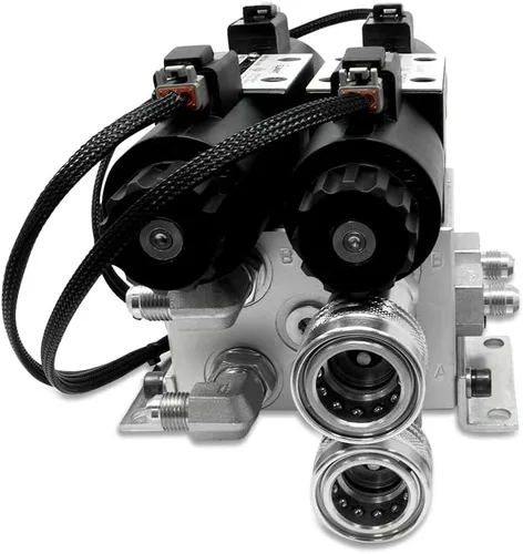Vista 2 de Summit Hydraulics Kit de válvula hidráulica trasera con tercera función delantera compatible con tractores John Deere serie 3025E, 3032E, 3038E