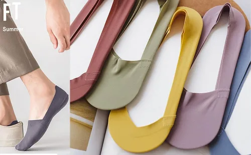 Vista 4 de fidragon Calcetines invisibles para mujer, de corte bajo, invisibles para zapatos planos y de vestir, calcetines con agarre antideslizante