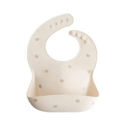 Vista 117 de Mushie - Babero de silicona para bebé, ajustable y resistente al agua (abejas) De 4 a 24 meses, lavable a máquina, correa ajustable