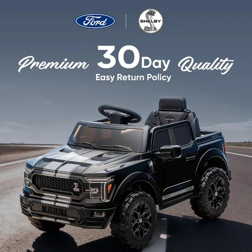 Vista 8 de Hikiddo Ford Shelby F-150 con Licencia 24V Juguete de Montar para Niños, Coche Eléctrico para Niños con Control Remoto, Motores de 400W - Negro