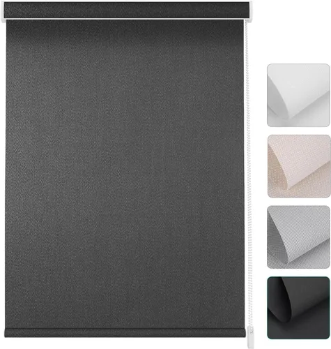 Vista 11 de Changshade Cortinas enrollables de tamaño personalizado con cordón, persianas enrollables para ventanas con filtro de luz y aislamiento térmico