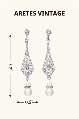 Vista 4 de BABEYOND - Accesorios estilo 1920s, Set de accesorios para disfraz Gatsby de los años 20s, diadema Flapper, collar de perlas, guantes, soporte