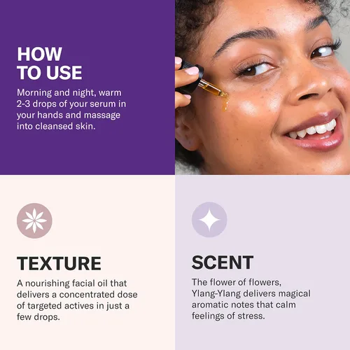 Vista 4 de Odacité - Suero concentrado antienvejecimiento con rosa mosqueta + ylang-ylang, suero facial ligero para piel madura, líneas finas, nutre para un