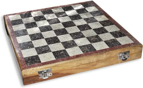Vista 3 de Juego de ajedrez de madera con piezas de mármol, 12