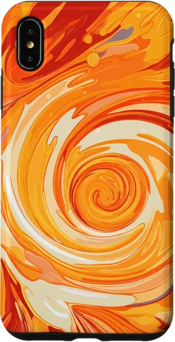 Vista 11 de iPhone 16 Swirl Orange Color Illustration Pattern Abstract Art Case