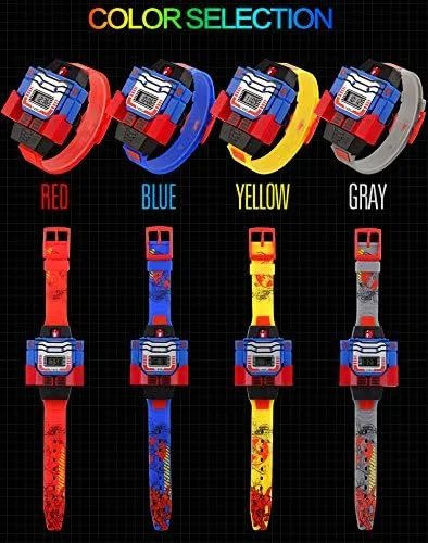 Vista 2 de vigoroso reloj digital Pu de Transformers Bumblebee Dibujos animados reloj de pulsera para niños y niñas.