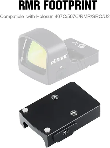 Vista 2 de ohhunt Optics Picatinny - Soporte compatible con holosun 407C/507C/508T y para RMR Footprint Red Dot