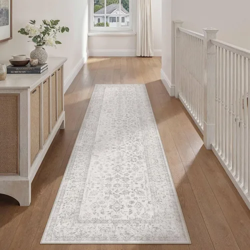 Vista 19 de PureCozy Alfombra de área beige de 2 x 3 pulgadas, lavable, vintage, pequeña, para entrada, cocina, suave, retro, floral, de pelo bajo, tapete