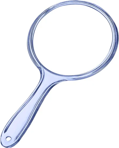 Vista 13 de D Espejo de mano con mango – 5.4 pulgadas de ancho x 10.4 pulgadas de largo, espejo de mano grande con doble cara, espejo de aumento 1X 2X