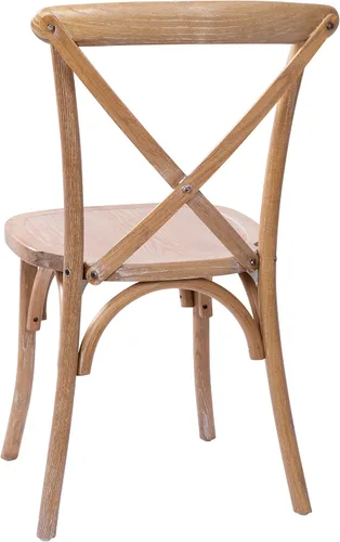 Vista 8 de Flash Furniture Advantage Medium con silla X-Back de grano blanco Grano blanco medio
