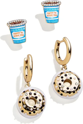 Vista 6 de BaubleBar Pendientes Temáticos de Comida y Bebida, Pendientes de Novedad para Mujer, Joyería de Disfraz
