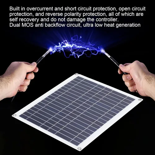 Vista 4 de Kit de panel solar, panel solar plegable y ligero con controlador de 100 A, cargador solar plegable fotovoltaico de 100 W de 100 W para teléfono