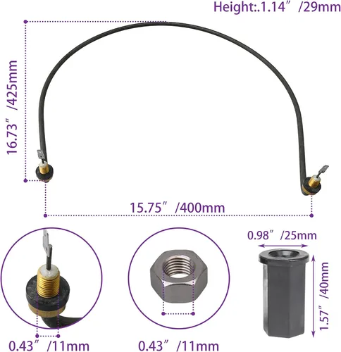 Vista 6 de W10518394 Elemento calefactor para lavavajillas mejorado – Reemplazo para repuesto Whirlpool para Kenmore – Reemplaza 2977737 8194250 8563007