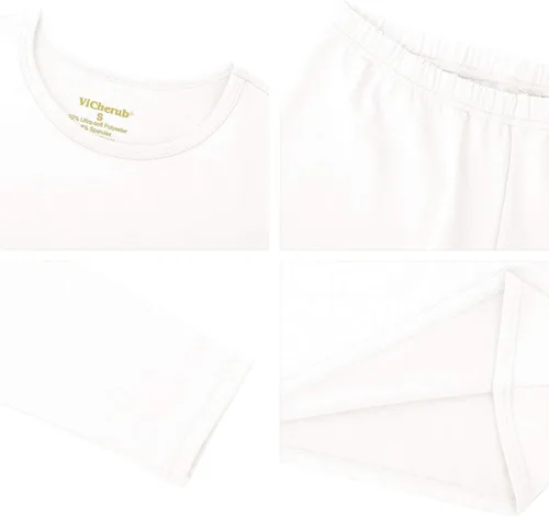 Vista 6 de Conjunto de ropa interior térmica para niñas con tejido polar térmico en parte superior e inferior