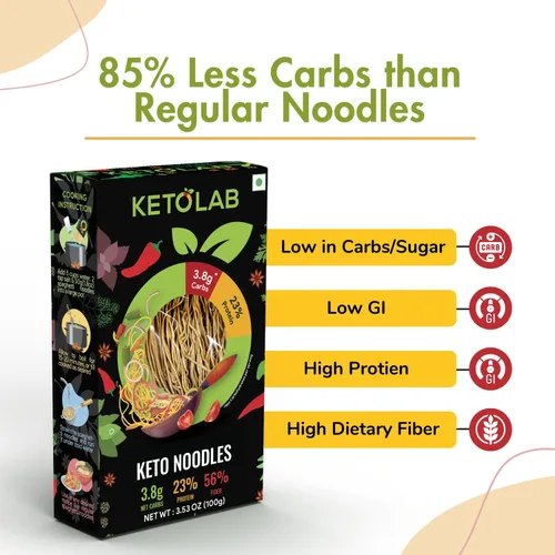 Vista 5 de Ketolab Espaguetis de fideos Keto, 10.7 onzas, 1 paquete, 0.13 oz de carbohidratos netos y 0.39 oz de alto contenido de proteínas/porción, idénticos