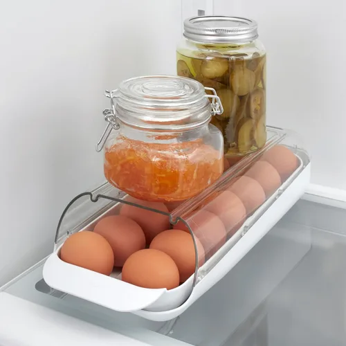 Vista 8 de YouCopia FridgeView - Soporte rodante para huevos, organizador de huevos apilable sin BPA con bandeja extraíble para almacenamiento