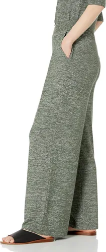 Vista 4 de Daily Ritual Pantalón de pierna ancha plisado de punto acogedor para mujer