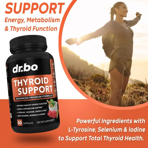 Vista 4 de DR. BO - Cápsulas de suplemento de apoyo tiroideo, mio-inositol y D-quiro inositol, apoyo natural para el metabolismo, el estado de ánimo