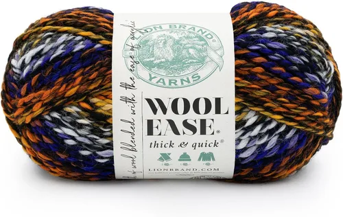 Vista 70 de Lion Brand Yarn - Ovillo de lana Wool-Ease Thick & Quick color fuerza aérea Super Bulky Wool Acrylic Blend Fiber for Soft Hats, Sweaters, Chunky