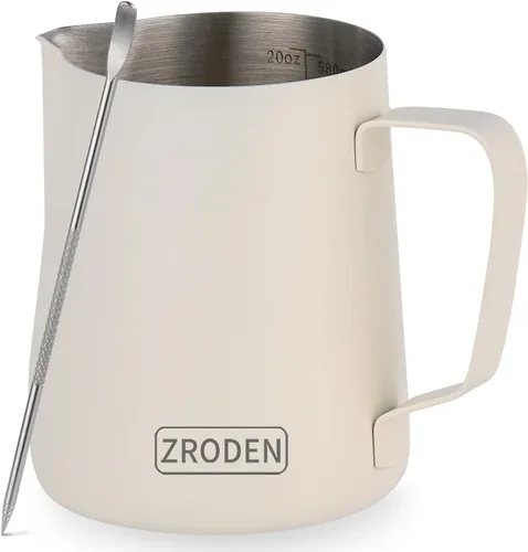 Vista 10 de Jarra de espuma de leche, jarra de vapor de café espresso de 12 onzas, accesorios para máquina de café capuchino de acero inoxidable, herramientas