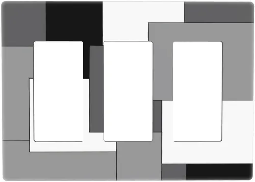Vista 36 de Taupe Beige Marrón Gris Abstracto Arte 1-Banda Interruptor de Luz Doble de Recepción Placa de Pared Toma Cubiertas Eléctricas Decorativas Modernas