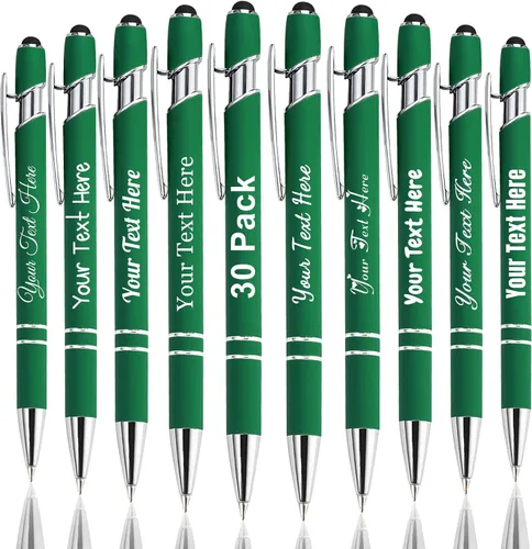 Vista 52 de Hasta 300 bolígrafos personalizados a granel con nombre personalizado con grabado gratis, puntas de lápiz capacitivo grabado, bolígrafo