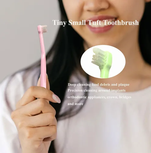 Vista 2 de FRUTA Cepillo de dientes de ortodoncia 4 unids cepillo de dientes de mechón dos en uno Interdental Interspace Brush Braces Wisdom Dientes Detalle