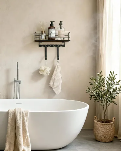 Vista 8 de THYGIFTREE Gancho ajustable para tabla de planchar para montaje en pared, se adapta a tablas en forma de T e Y, marco de metal con estante de madera