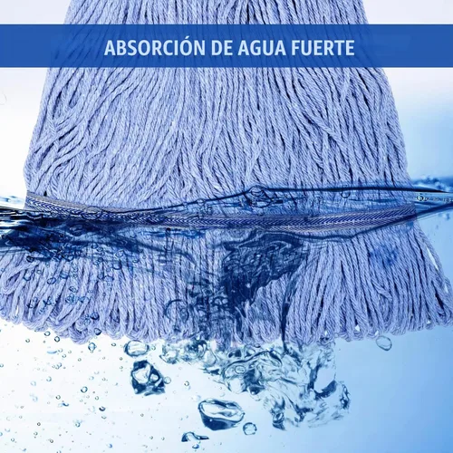 Vista 5 de Gejoy Paquete de 10 cabezales de trapeador de 24 onzas de repuesto para limpieza comercial, cuerda húmeda, de algodón resistente, para limpieza