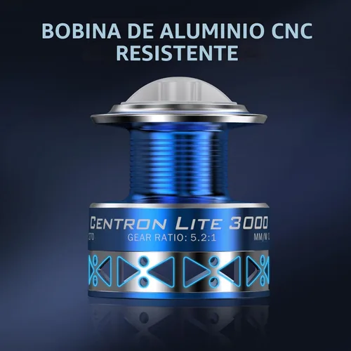 Vista 6 de KastKing Centron & Centron Lite Carretes Giratorios, Tamaño 500 es Perfecto para Pesca en Hielo, Hasta 17.5 lbs de Arrastre Máximo, Relación