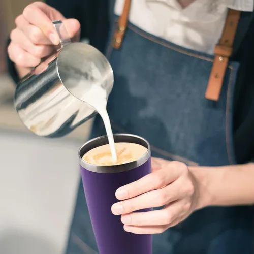 Vista 5 de Vaso de 20 onzas con tapa, vasos de acero inoxidable a granel, vaso aislado al vacío de doble pared para café de viaje, vaso con recubrimiento