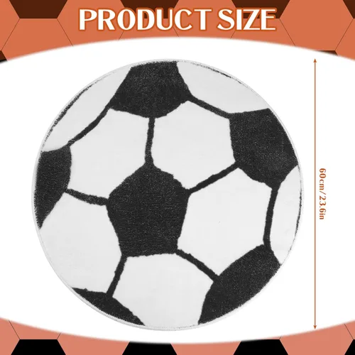 Vista 3 de Woanger 2 tapetes de fútbol y baloncesto para fútbol, deportes, baño, área redonda, alfombra de fútbol para suelo, decoración para dormitorio, sala