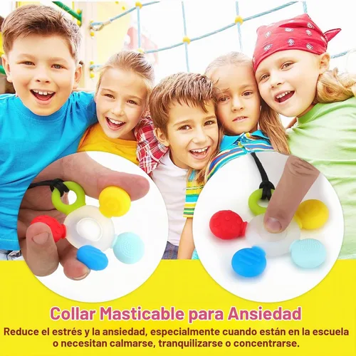 Vista 5 de Seeway - Collares masticables para niños sensoriales, proporcionando estimulación oral segura
