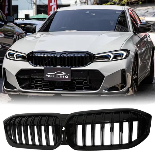 Vista 14 de Parrilla G20 - Parrilla de Riñón Negra Compatible con Serie 3 G20 316i/318i/320i/328i/330i/335i/340i de 2019-2022 Negro Brillante Diamante