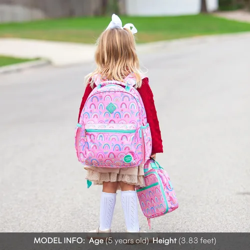 Vista 9 de mibasies Mochila escolar para niñas y niños, mochila escolar para preescolar y primaria.., Arco iris, Mochilas Daypack