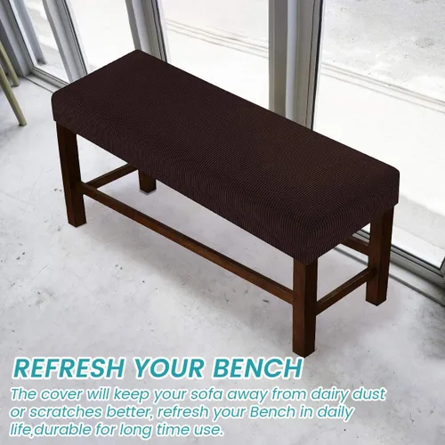 Vista 7 de Beacon Pet Fundas de jacquard para banco de comedor, funda tapizada de elastano suave y elástica, extraíble y lavable para sala de estar, Marrón
