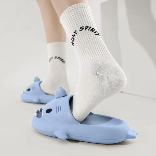 Vista 6 de Sandalias de tiburón para hombre y mujer, novedosas sandalias de verano con punta abierta, antideslizantes, para playa, piscina, ducha con suela