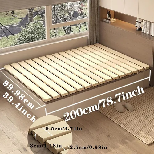Vista 8 de Base de cama japonesa plegable con listones para piso, plataforma de piso de madera, tatami para invitados