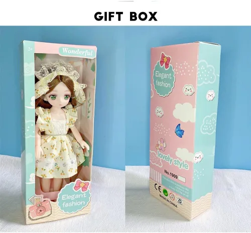 Vista 2 de Muñeca Anime BJD 1/7 SD Muñecas de 9 Pulgadas Muñeca Articulada de 18 Bolas Juguetes DIY con Ropa Conjunto Zapatos Cabello No Ajustable Maquillaje