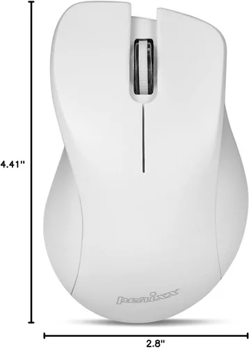 Vista 8 de Perixx PERIMICE-621W - Ratón inalámbrico con clic silencioso y diseño ergonómico - Compatible para PC de escritorio y portátil - Inalámbrico 2.4 GHz