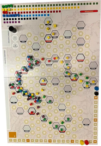 Vista 2 de Rio Grande Games Expansión Franco-German Rails: Estrategia de juego de mesa ferroviario para jugadores experimentados, 3-5 jugadores, juego de 60